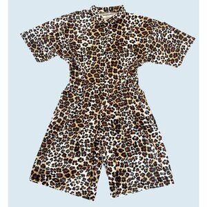 Vintage TAPEMEASURE 80s 90s Animal Print Shorts Short Sleeve Jumper Sz M